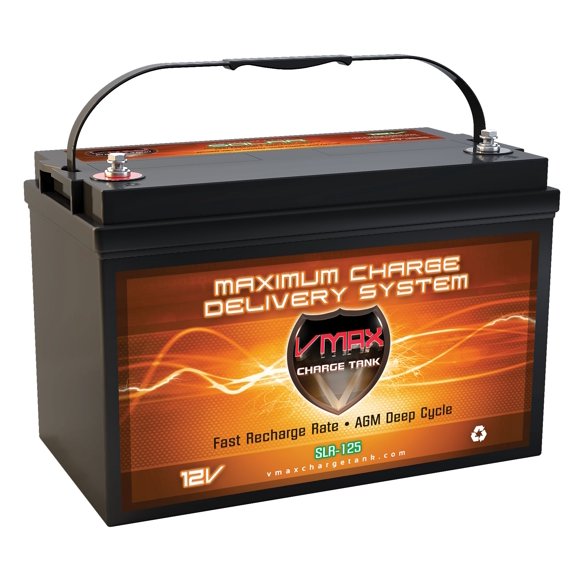 VMAX SLR125 12 Volt 125Ah AGM Deep Cycle Battery comp/w Grape Solar PV Solar Panels (12V 125Ah Group 31 AGM Sealed Battery)