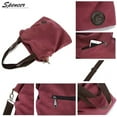 thumbnail image 6 of Spencer Women's Fashion Casual Canvas Tote Bag Cross Body Shoudler Bags Travel Handbags Satchel Purse (16.14 x 14.96 x 3.94inches, Brwon), 6 of 7