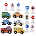thumbnail image 5 of 1 Set Wooden Vehicles and Traffic Signs For Children Toy Wooden Road Construction Traffic Sign, 5 of 5