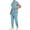 Light Blue, variant on Yteetum Scrub for Men Solid Color Crew Neck Button Down Short Sleeve Shirts with Pockets and Drawstring Trousers Quickly Drying Doctors Surgicals Gowns Protective Nursing Uniforms Two Piece Sets