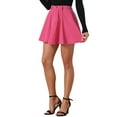 thumbnail image 4 of INSPIRE CHIC Women's Summer High Waist A-Line Mini Denim Skirt with Belt M Hot Pink, 4 of 6