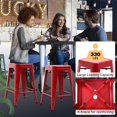 thumbnail image 4 of 24 Inches Metal Bar Stools Set of 4, High Backless Indoor Outdoor Counter Height Stools Stackable Metal Bar Chairs for Kitchen Dining Counter Café Pub Bistro 330LBS Weight Capacity (Red), 4 of 7