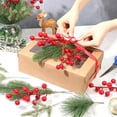 thumbnail image 3 of 60 Pcs Artificial Pine Needles Branches,Artificial Red Berry Stems Fake Greenery Pine Picks Christmas Red Berry Picks Holly Berries Branches Christmas Fake Tree Branches for DIY Garland Wreath, 3 of 7