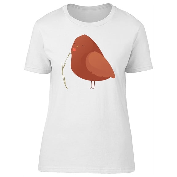 Tiny Bird Smelling Flower Tee Women's -Image by Shutterstock