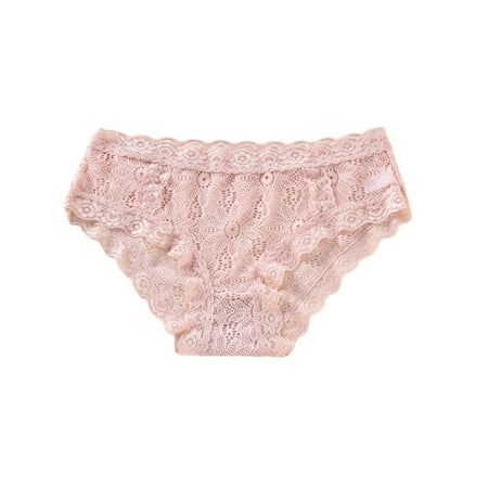 GHSOHS Womens Underwear Panties Thong Satin Underwear for Underwear Lace Panties Stretch Soft Ladies Hipster Briefs Panty Cotton Crotch Seamless Underpants Pink Thongs Open Crotch Underwear for  XXL