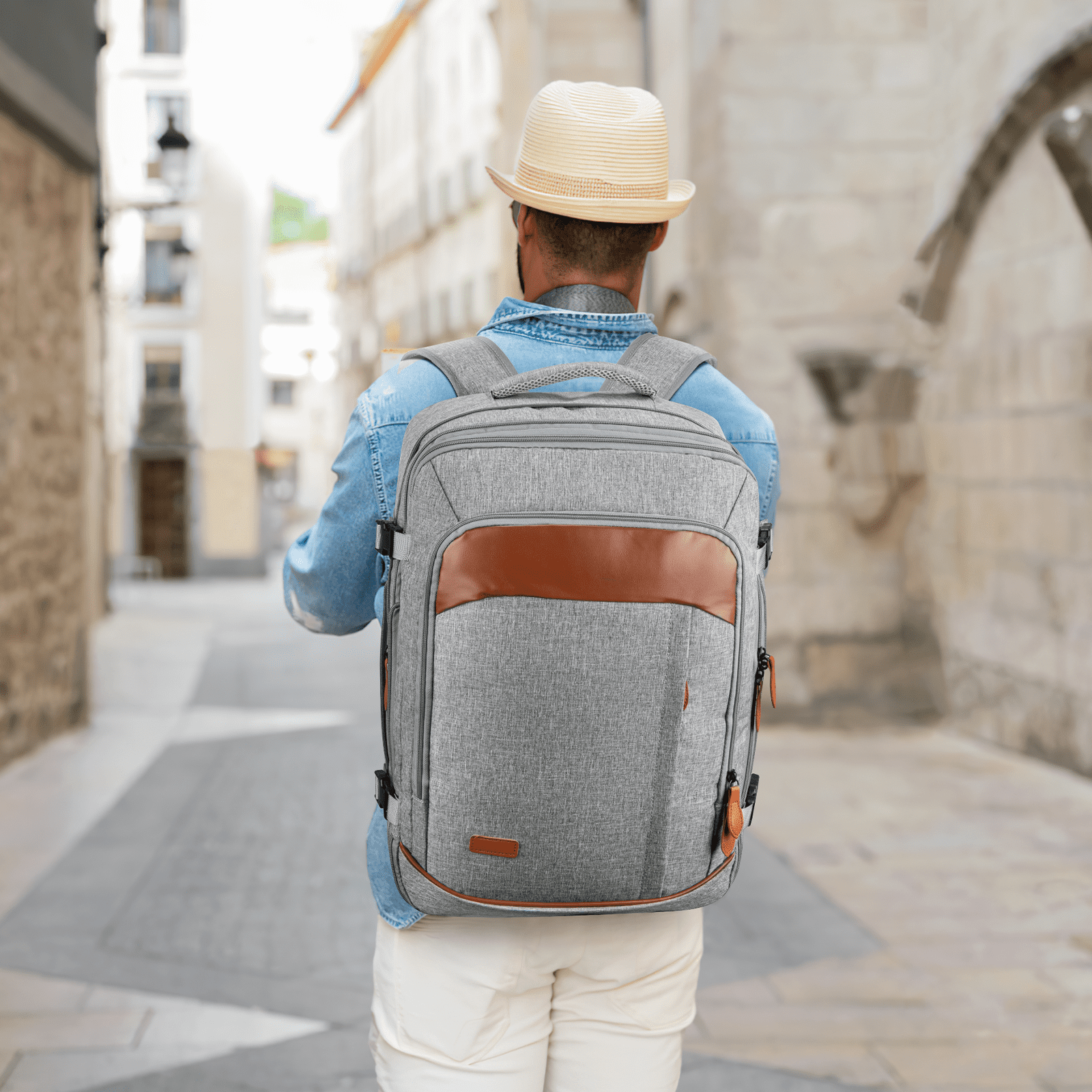 Carry on Backpack, 45L Expandable Large Travel Backpack with 3 Packing Cubes & Shoe Bag for Women Men Airline Approved, Waterproof Luggage Laptop Backpack for Weekend Trips Business Travel Hiking