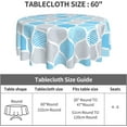 thumbnail image 5 of Grey Teal Round Tablecloth 60 Inch Ruitic Turquoise Blue Table Cloth Waterproof Fabric Farmhouse Modern Moroccan Checked Tablecloths Decorative for Holiday Party Wedding Picnic, 5 of 6