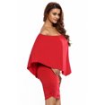thumbnail image 4 of Robe Poncho Mini Rouge à Étages pour Femmes Grande Taille à Multiples Habillage, 4 of 15