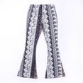 thumbnail image 6 of TOPGOD Women Wide Leg Pants Floral Hippie High Waist  Casual Holiday Flared Bell Trousers, 6 of 7