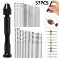 thumbnail image 1 of ODOMY 57 Piezas Viseras de Mano Drill Bits Micro Mini Juego de Drill Bits con Visera de Mano de Precisión Herramientas Giratorias para Madera, Joyería, Plástico, 1 of 9