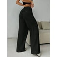 thumbnail image 6 of Women'S Wide Leg Sweatpants Drawstring Baggy Trousers High Waisted Loose Casual Jogger Pants Black XL, 6 of 7