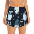 thumbnail image 2 of Cauagu Gnome and Snowflakes Print Women's 2 in 1 Running Shorts Athletic Workout Gym Yoga Shorts Running Shorts for Women-Small, 2 of 7