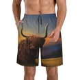 thumbnail image 2 of Uemuo Yak Pattern Men's Swim Trunks Hawaiian Beach Bathing Suit Swimsuits Beach Quick-Dry Shorts with Pockets-3X-Large, 2 of 9