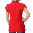 thumbnail image 2 of Basico Women Junior's Short Sleeve Slim Fit  Polo Shirt  100% Cotton, 2 of 5
