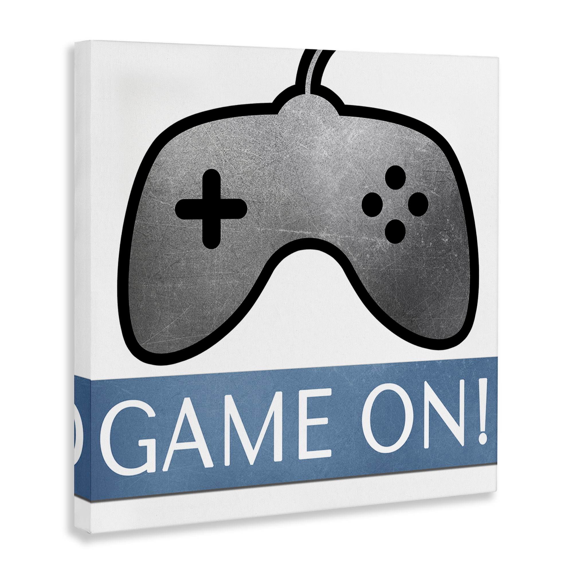 Stupell Industries Game On Controller Entertainment Painting Wrapped Canvas Art Print Wall Art, 24 x 24