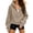 Brown, variant on cocolona Half Zip Pullover Hoodies for Women Hooded Thumb Long Sleeve Casual Sweatshirts Solid Color Loose Fall Winter Fashion Outfits