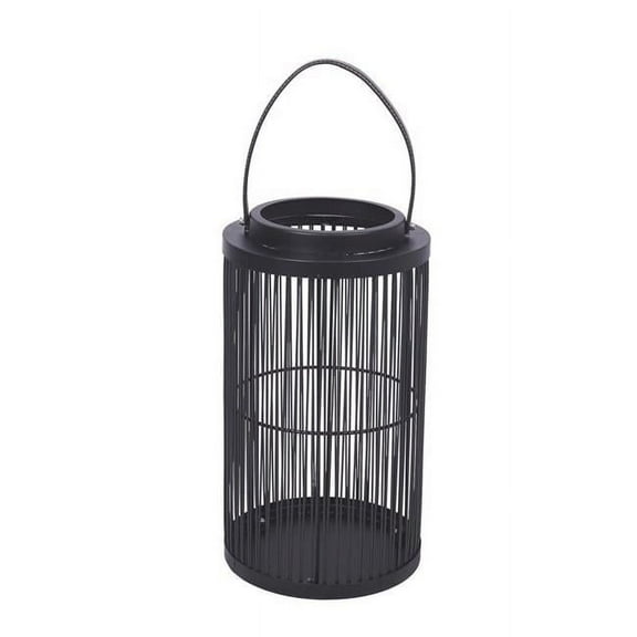 Luminous Garden 8081616 14 in. Black Plastic Lantern, Pack of 2