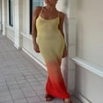 thumbnail image 2 of PENGXIANG Femmes Bretelles Spaghetti Sans Dos Creux Bodycon Maxi Robes de Plage, 2 of 6
