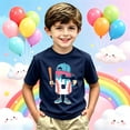 thumbnail image 2 of KHONTS Baseball 6 Years 6th Birthday Number 6 T-Shirt for Boys Kids Short Sleeve Crew Neck Tees,Size 2-13 Years Navy 140, 2 of 4