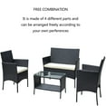 thumbnail image 5 of 4 Piece Rattan Patio Furniture Set In Brown With Cushioned Seats & Durable Wicker, Ideal For Outdoor Relaxation, 5 of 11