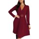 thumbnail image 1 of Mujer Sexy cuello en V manga larga Color sólido suéter otoño rodilla-longitud vestido con cinturón Fridja nalpqowj5292, 1 of 9