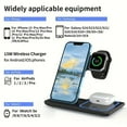 thumbnail image 2 of 3-in-1 Wireless Charger: Fast Charge for iPhone/Apple Watch/AirPods – Foldable,Black, 2 of 6