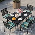 thumbnail image 5 of Outdoor Patio Cushion Covers 2 Pack Teal Abstract Marble Patio Chair Cushion Covers with Ties and Zipper Modern Art Waterproof Outdoor Seat Cushion Covers for Patio Furniture 24"x24", 5 of 7