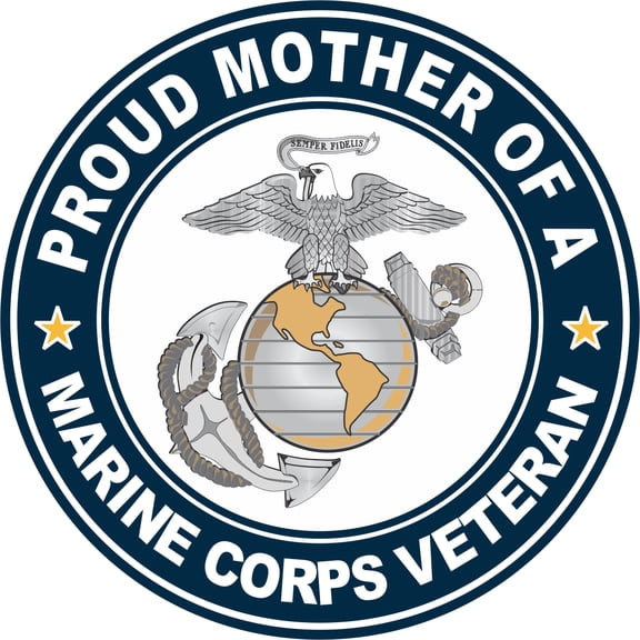 3.8 Inch U.S. Marine Corps Veteran Proud Mother Decal