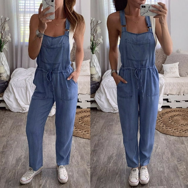 DPTALR Combinaisons une-Pièce pour Femmes Salopettes Jeans Pantalons Longs
