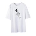 thumbnail image 4 of Camiseta básica informal de manga corta para mujer, para ir de compras, uso diario, viajes XL Yuyangstore Camiseta para mujer, 4 of 8