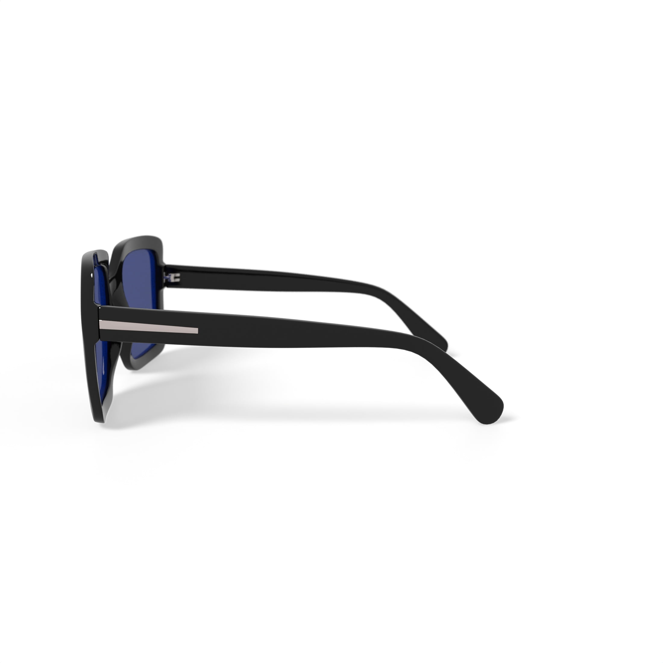 Harper and Roe HR1006 Square Sunglasses with Case, Black, Plastic Frame, 52-23-140