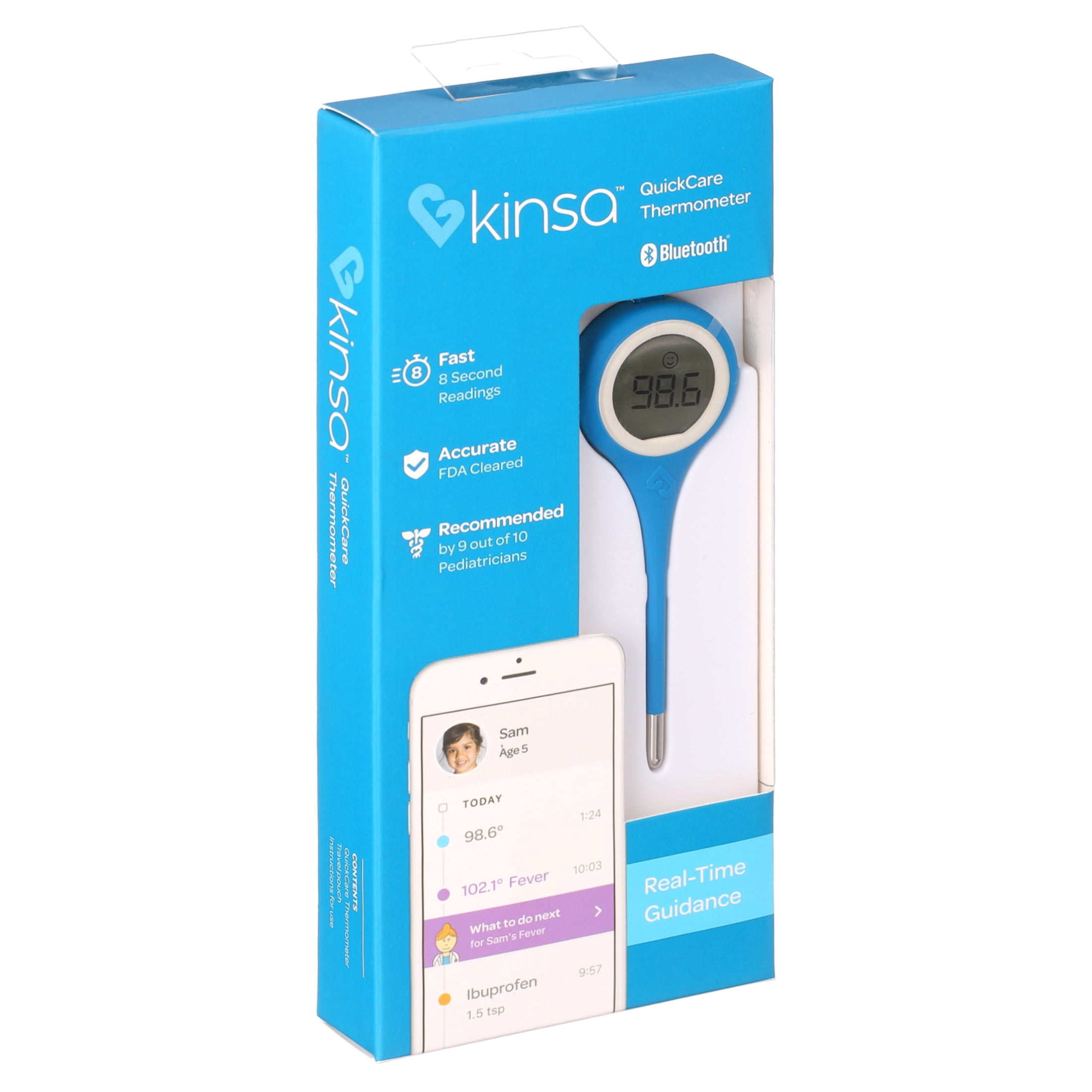 Kinsa Quick Scan Non-Contact Smart Thermometer for Fever, Smartphone App