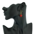 thumbnail image 3 of GlassOfVenice Murano Glass Heart Earrings - Fire Red, 3 of 5