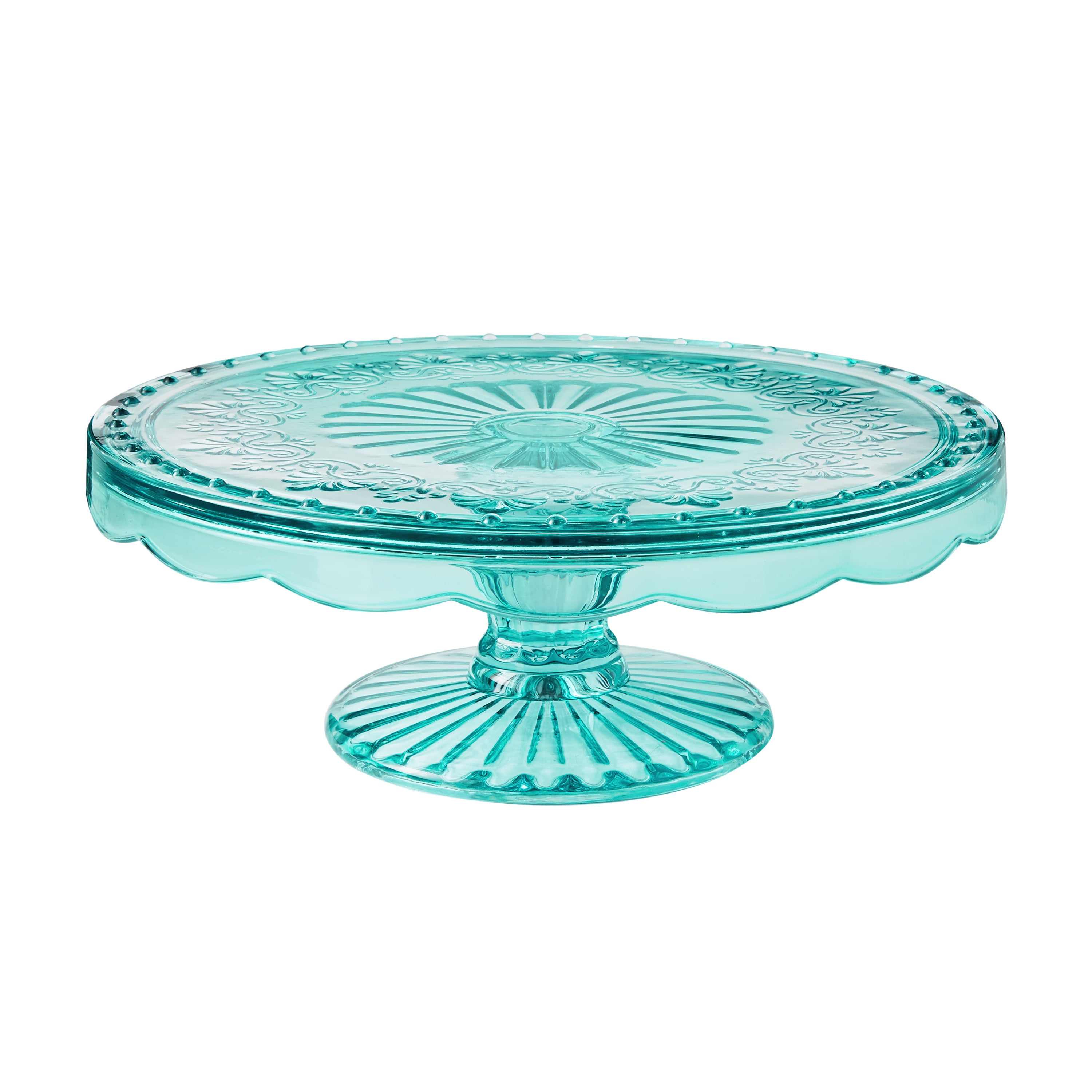The Pioneer Woman Prep Glass Bowl teal 15 oz set of 2 embossed design 5.25"Dia