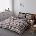 thumbnail image 6 of Simple&Opulence 100% Cotton Buffalo Check Plaid Printed Duvet Cover Set, 3 Piece Bedding Set Including 1 Comforter Cover and 2 Pillow Shams, Soft and Comfortable (King,Coffee), 6 of 8