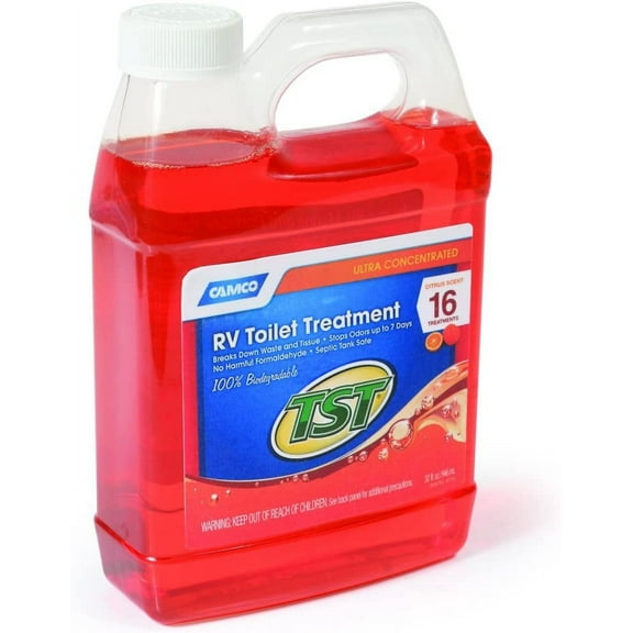 Camco TST Orange Power RV Toilet Treatment - Odor Control - 32 oz — Residential Use, Standard Application