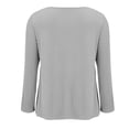 thumbnail image 4 of ManxiVoo Women's Peplum Blouse V Neck with Ruched Front Long Sleeve Casual Top Fashion Elegant Office Wear L Size Light Ashy, 4 of 6