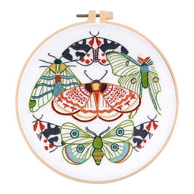 Kit Artesanía Arte Costura Hecho A Mano Bordado Animal Con Hilos Algodón Aro para Mamá Abuela