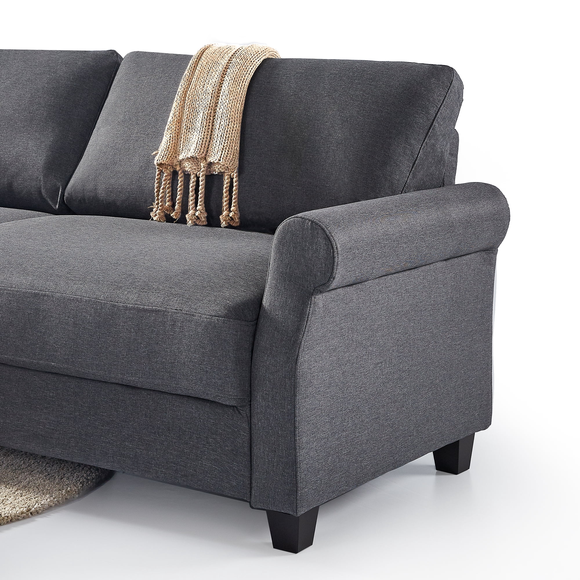Zinus Josh Upholstered Sofa Couch, Dark Grey