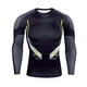 thumbnail image 1 of Jumpingount Camiseta ajustada para hombre, cuello ajustado, ropa moldeadora transpirable, camisa de compresión duradera elástica, Camisetas Negro, 1 of 6