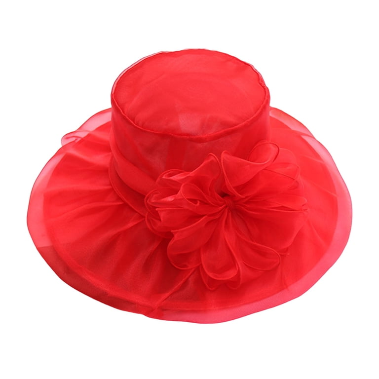 Uclet Wide Brim Hats For Women Occasion Event Organza Fancy  display picture 1