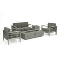 thumbnail image 2 of Miller Outdoor 5 Piece Chat Set with Light Grey Fire Table, Gray, Silver, 2 of 10