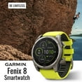 thumbnail image 2 of Garmin Fenix 8 Sapphire 51mm GPS Smartwatch with 1.4-Inch AMOLED Display (Amp Yellow and Graphite) Bundle with Waterproof Hard Case (Black) and Focus Camera Charger Stand (3 Items), 2 of 7