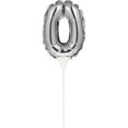 thumbnail image 1 of Mini Ballon Gonflé Argent Numéro 0, 1 of 1