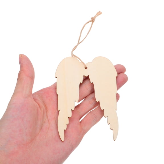 Raindrops Khaki Unfinished Wood Angel Wings 20-Piece Set for Holiday Party Decor and Craft Projects