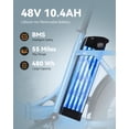 thumbnail image 6 of Electric Bike for Adults, 20" Fat Tire Folding Ebike with Peak 1200W Motor, 7 Speed 25MPH 48V 13.5AH, Adjustable Bike Stem, (Blue) with Rear Basket, 6 of 8