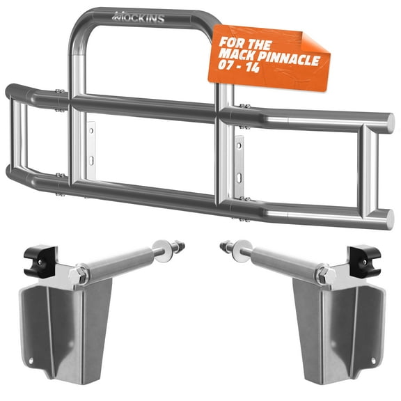 Mockins 90" x 11.5" x 25.5" Grille Guard with Mounting Brackets for Mack Pinnacle 2007-2014
