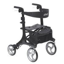Drive Medical Nitro Elite CF Carbon Fiber Rollator Walker Chair with Brake, Black