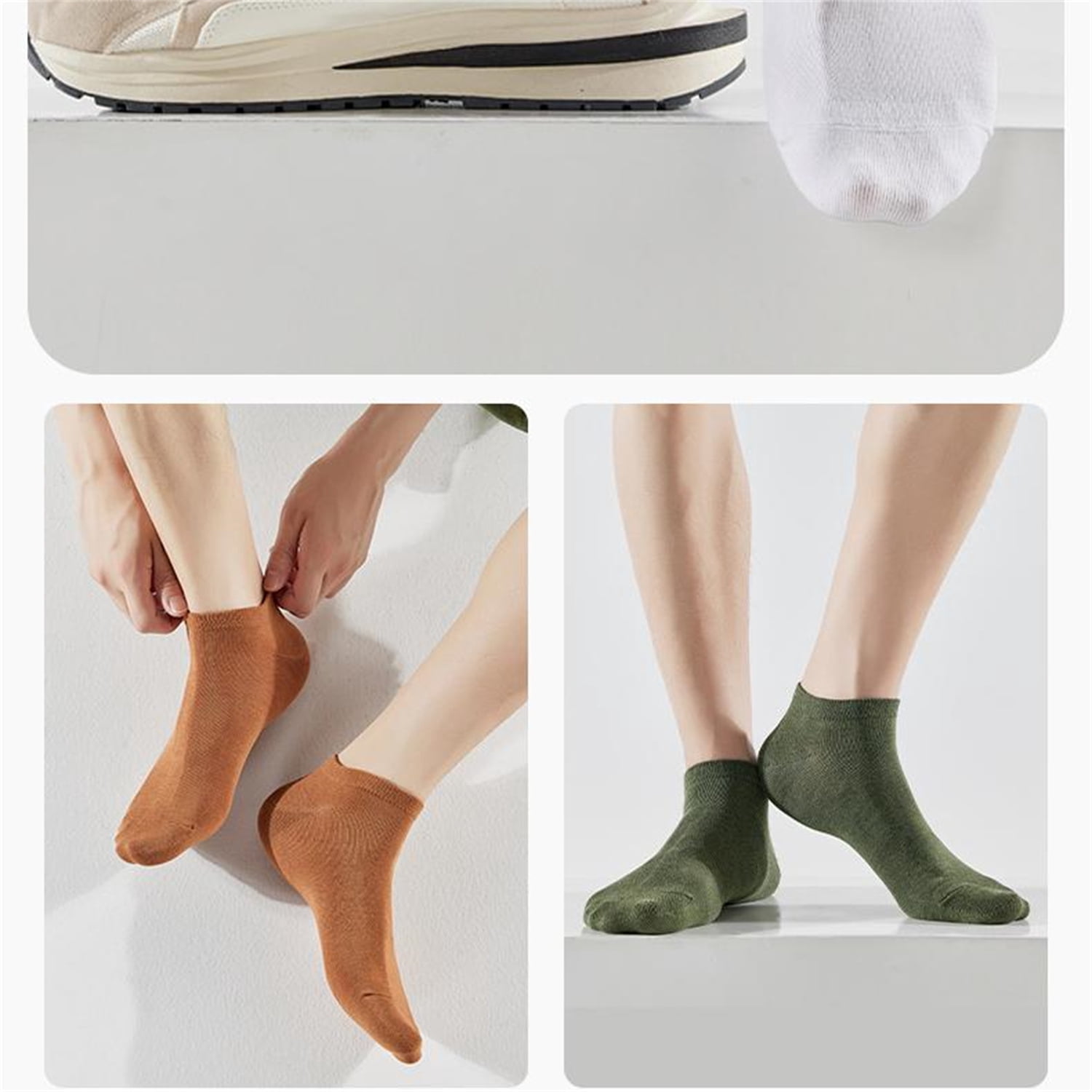 Sookeceks Ankle Socks for Mens, 6 Pairs Bamboo Rayon Breathable Sports Low Cut Thin Size 7-11