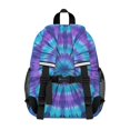 thumbnail image 3 of Blue and Purple Tie Dye Pattern Backpack for School, Cute School Bag with Adjustable Shoulder Straps and Padded Back, 15"x11.42"x5.5", 3 of 5